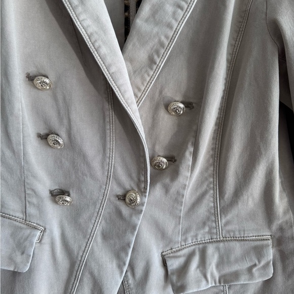 White House Black Market Taupe Blazer with Silver Buttons - Picture 2 of 9